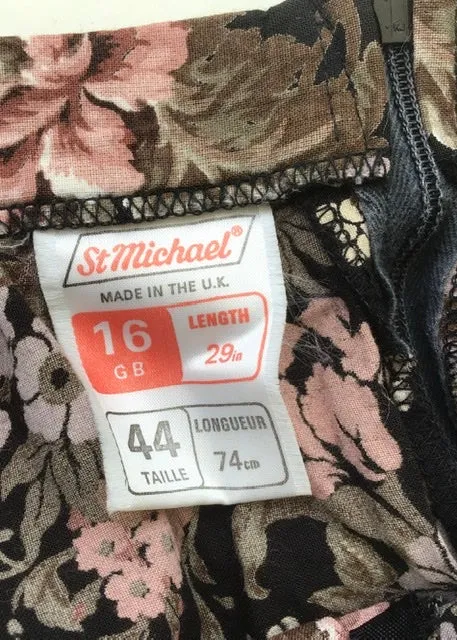 1970s Vintage Brown Floral Print Prairie Skirt & Shawl