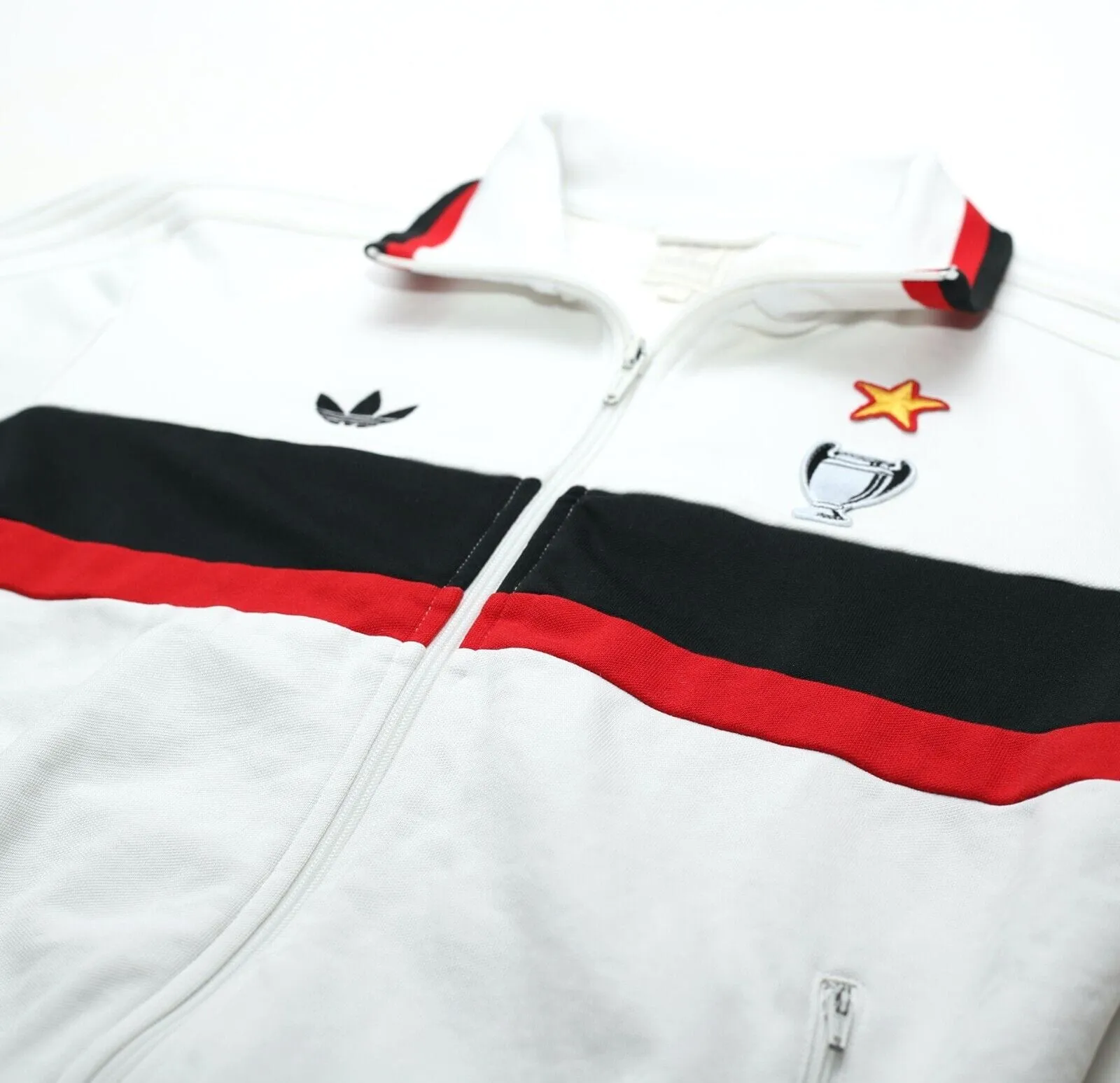 1990/91 AC Milan Retro adidas Originals Football Track Top Jacket (S)