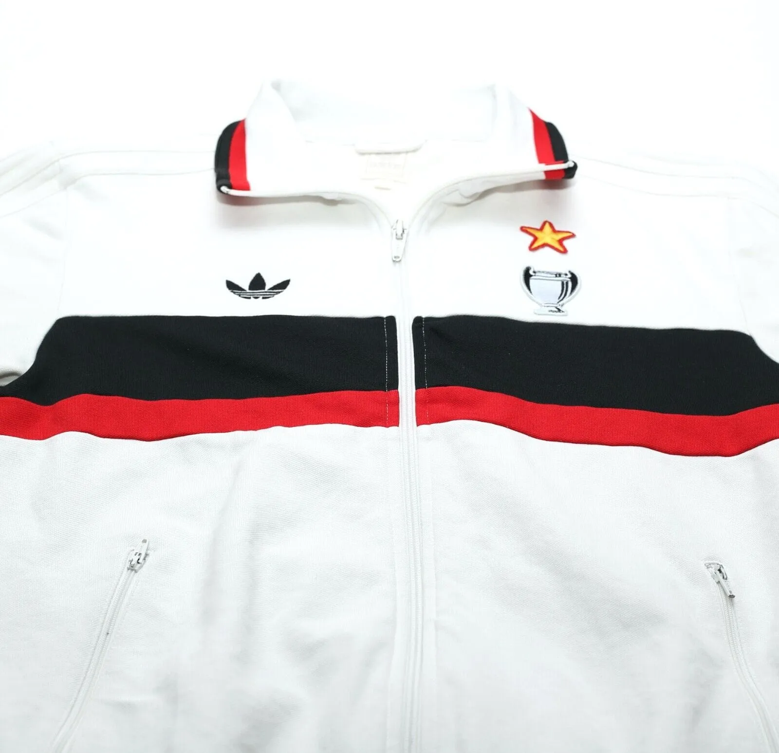 1990/91 AC Milan Retro adidas Originals Football Track Top Jacket (S)