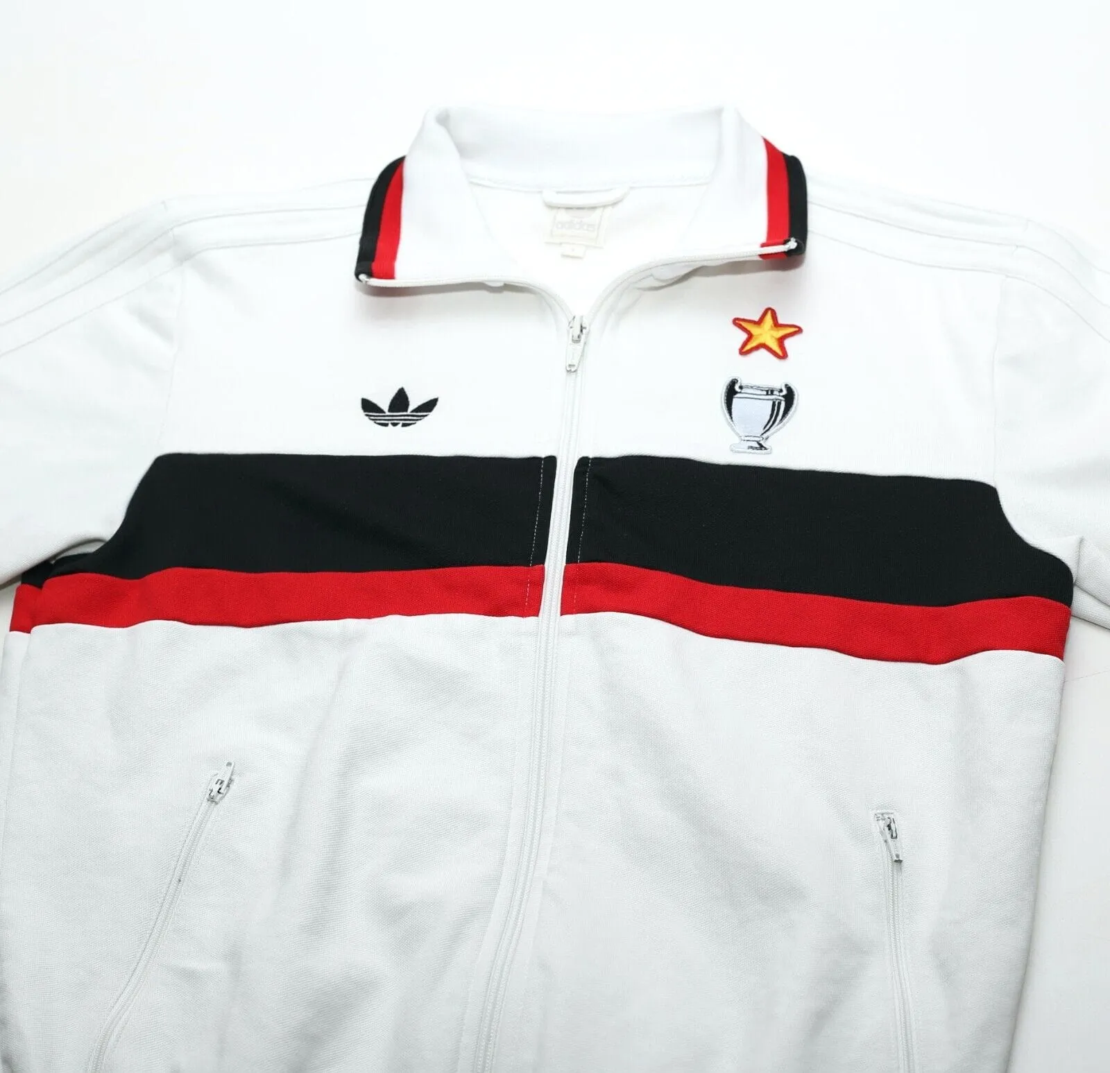 1990/91 AC Milan Retro adidas Originals Football Track Top Jacket (S)