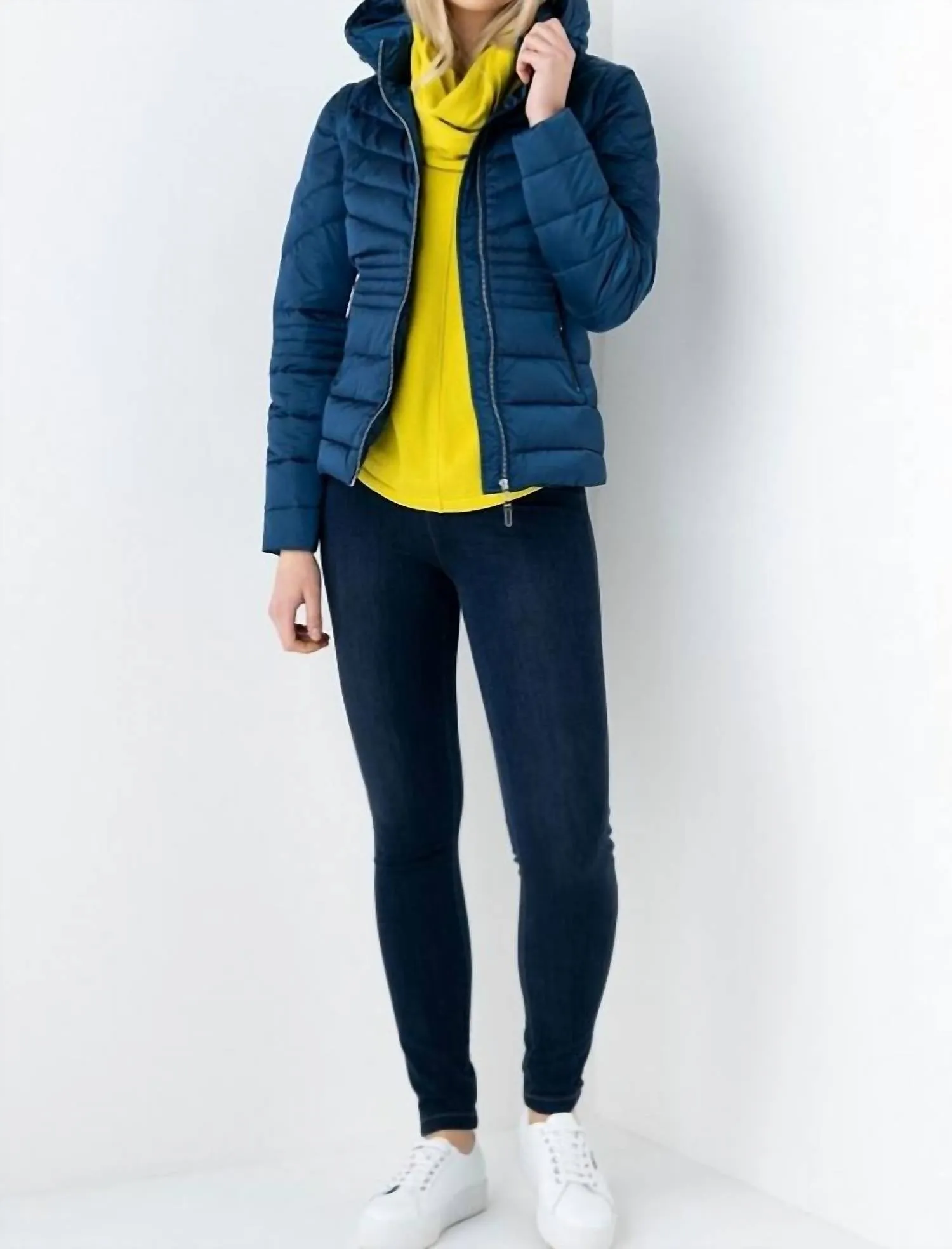 2 In 1 Short Puffer Jacket In Marine