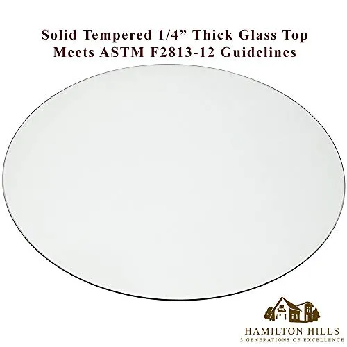 36 Inch Glass Table Top | 1/4" Thick Tempered Polished Pencil Edge | 36" No Bevel Premium