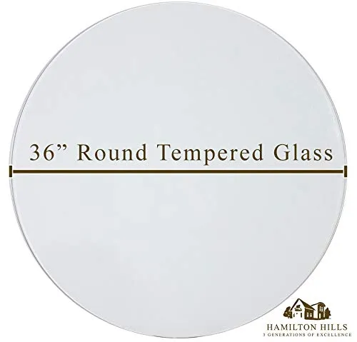36 Inch Glass Table Top | 1/4" Thick Tempered Polished Pencil Edge | 36" No Bevel Premium