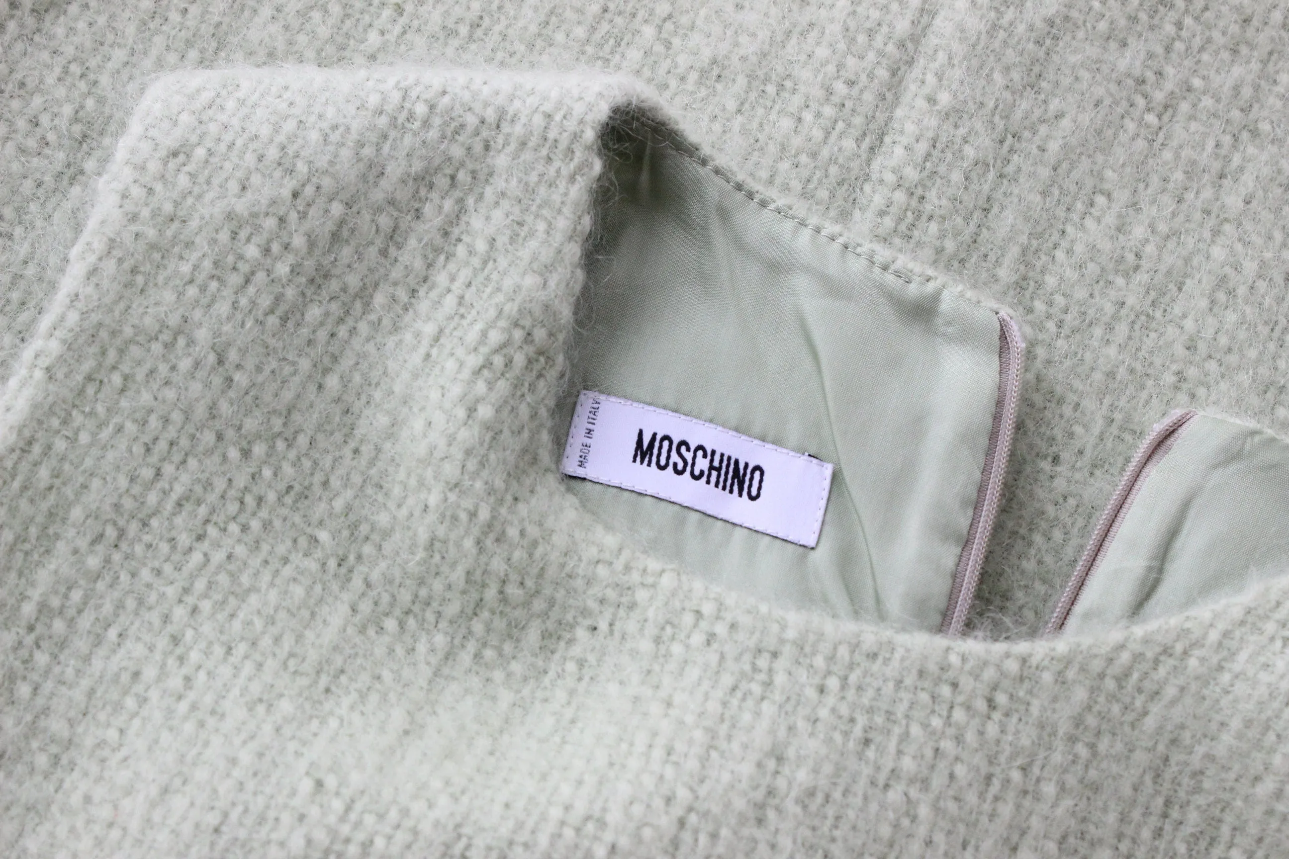 90s MOSCHINO Mohair & Wool Textured Shift Dress