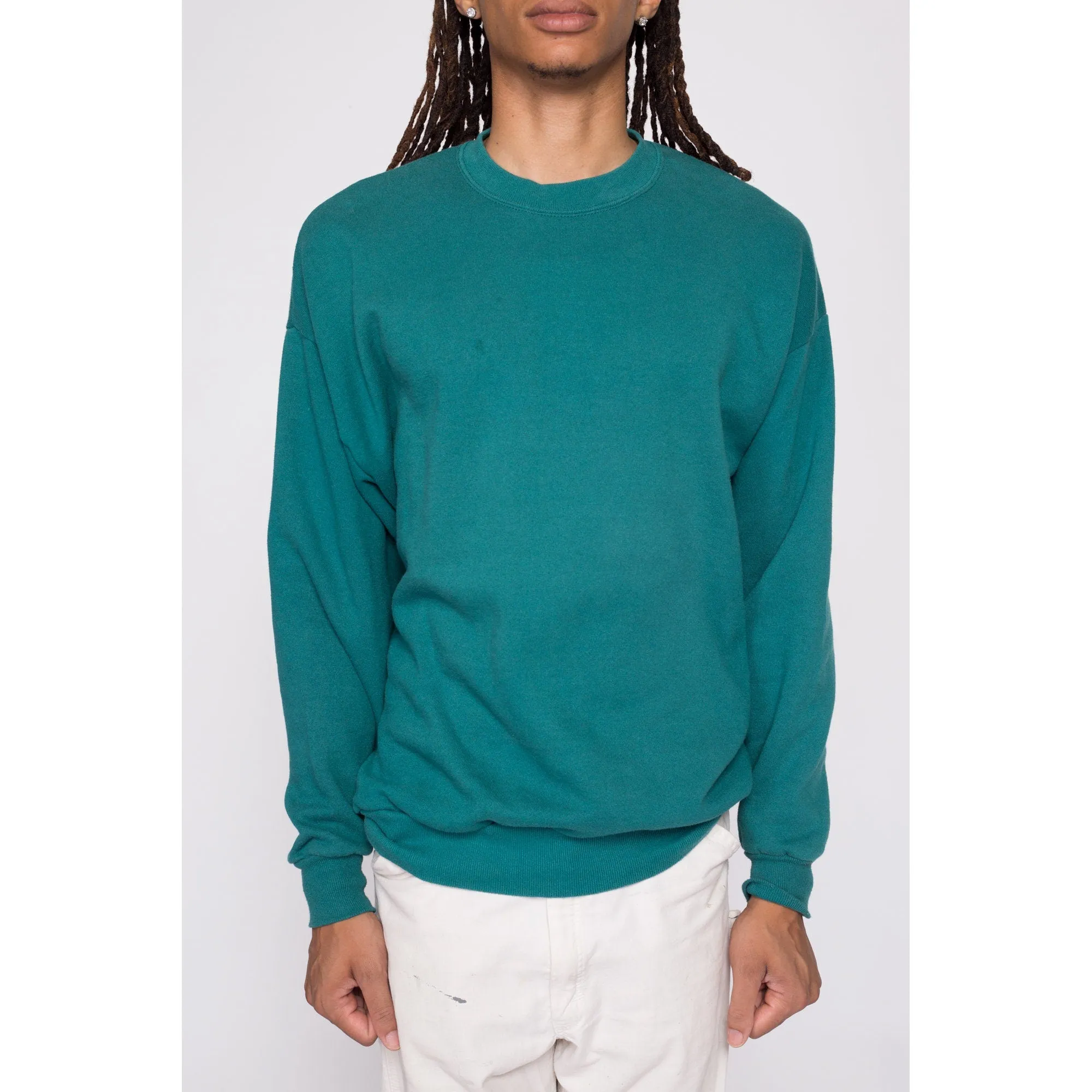 90s Teal Green Crewneck Sweatshirt - Men's Large