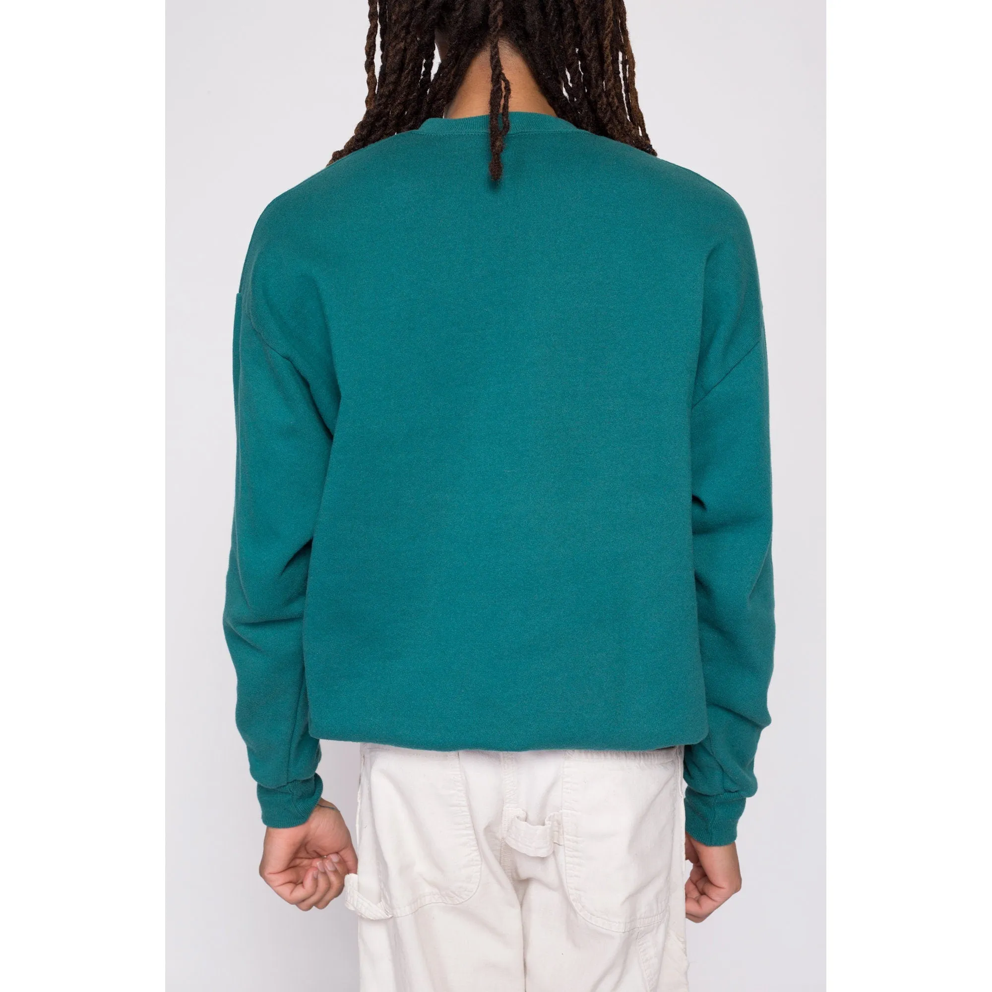 90s Teal Green Crewneck Sweatshirt - Men's Large