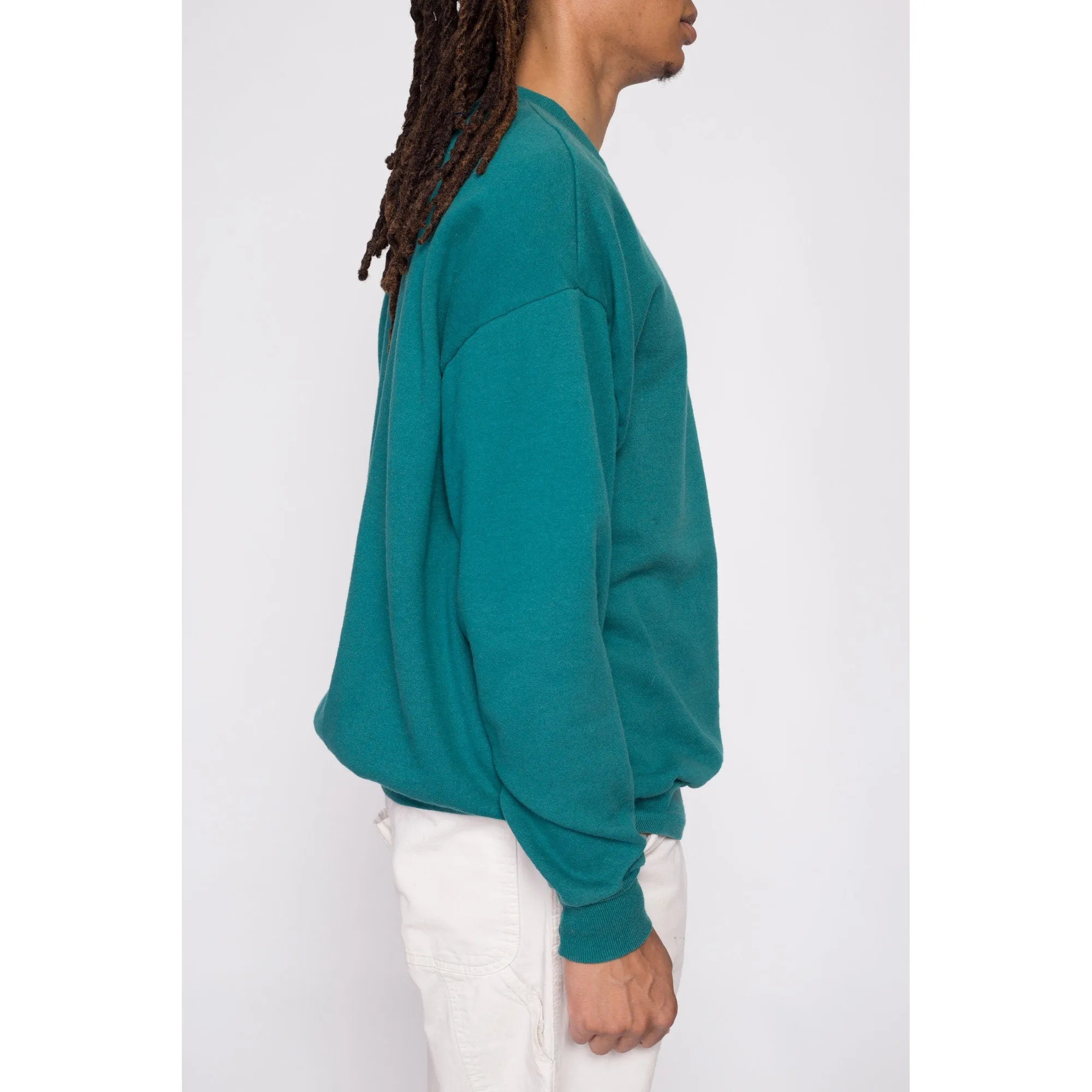 90s Teal Green Crewneck Sweatshirt - Men's Large