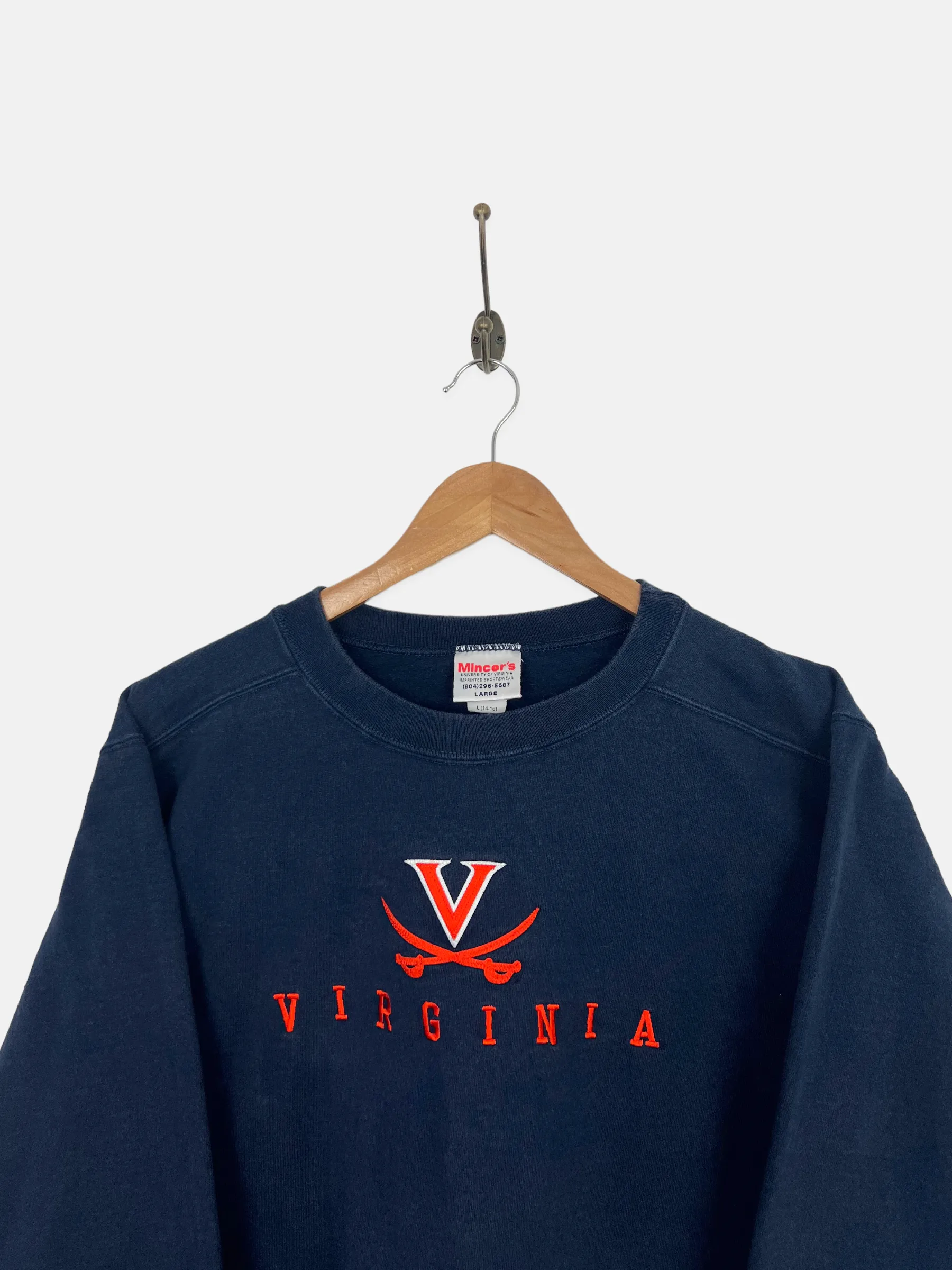90's Virginia University USA Made Embroidered Vintage Sweatshirt Size 6