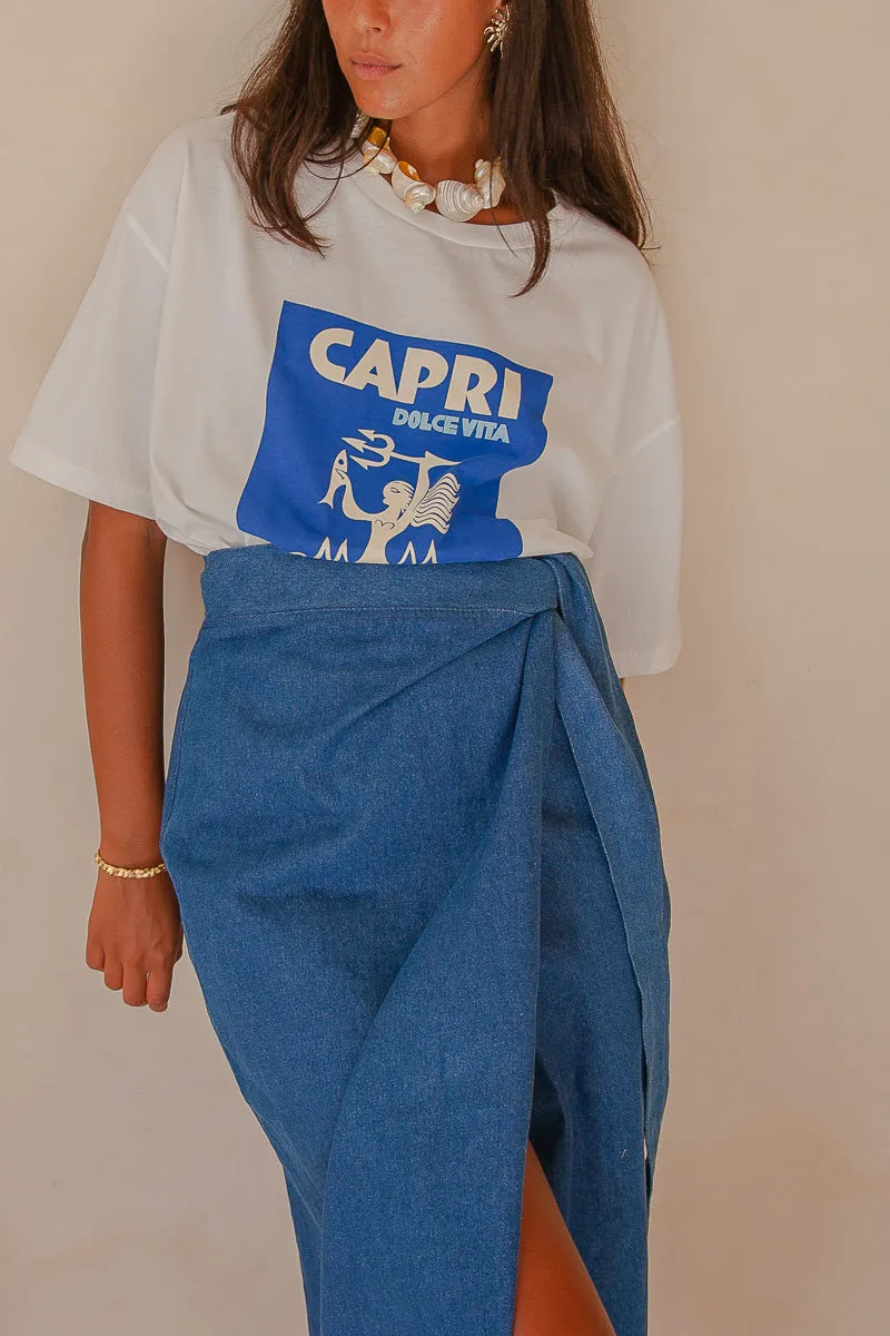 Anna  Denim Wrap Skirt -W/S Pack of 3