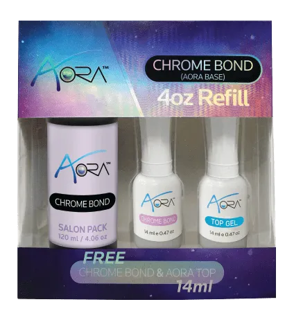 AORA CHROME BOND 4 OZ (FREE CHROME BOND & TOP GEL 0.47 OZ)