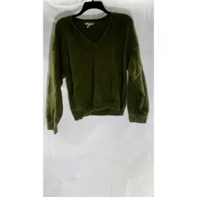 ASOS Women's Olive Green V-Neck Pullover Knit Dropped Shoulder Sweater SZ 2