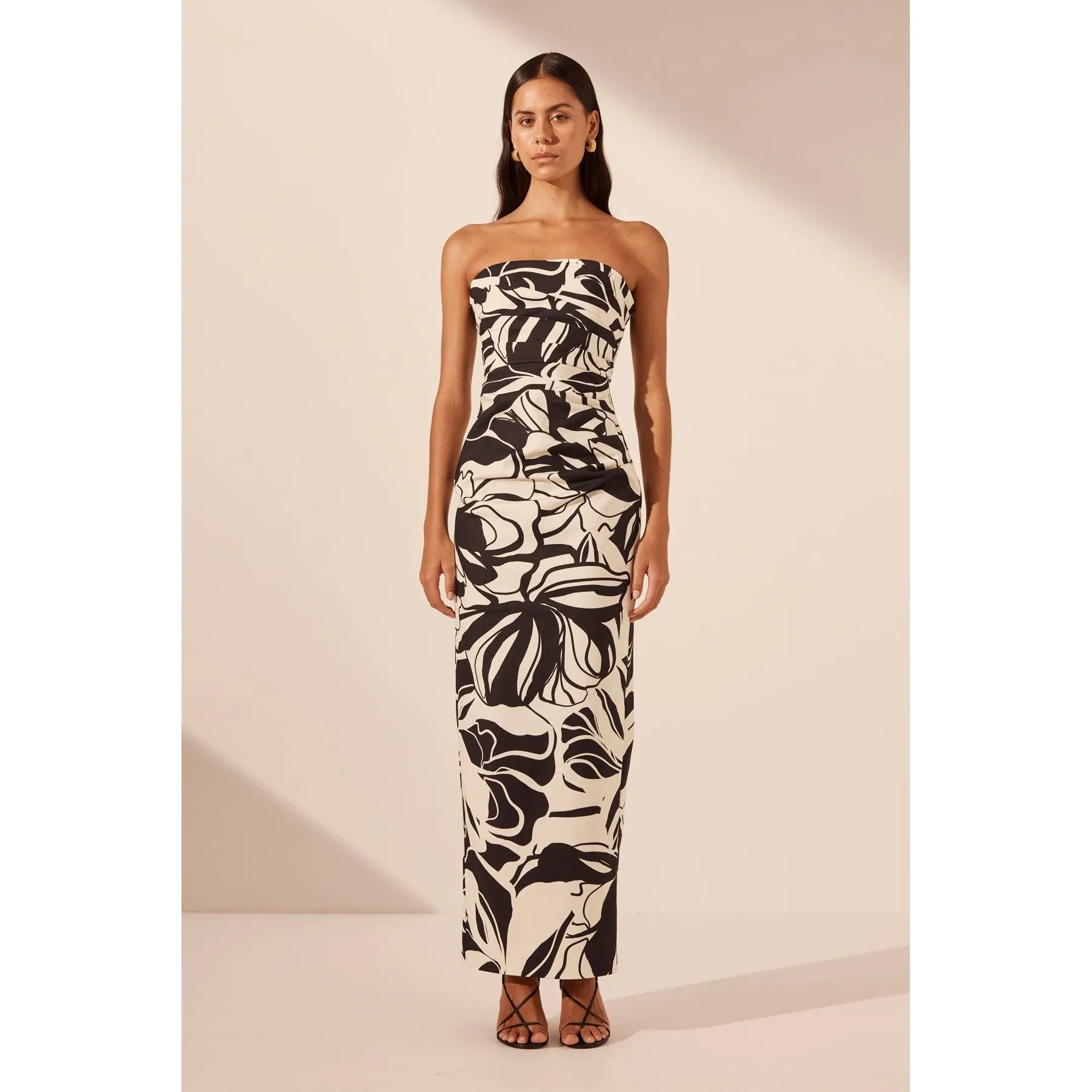 Azize Strapless Draped Maxi dress
