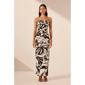 Azize Strapless Draped Maxi dress