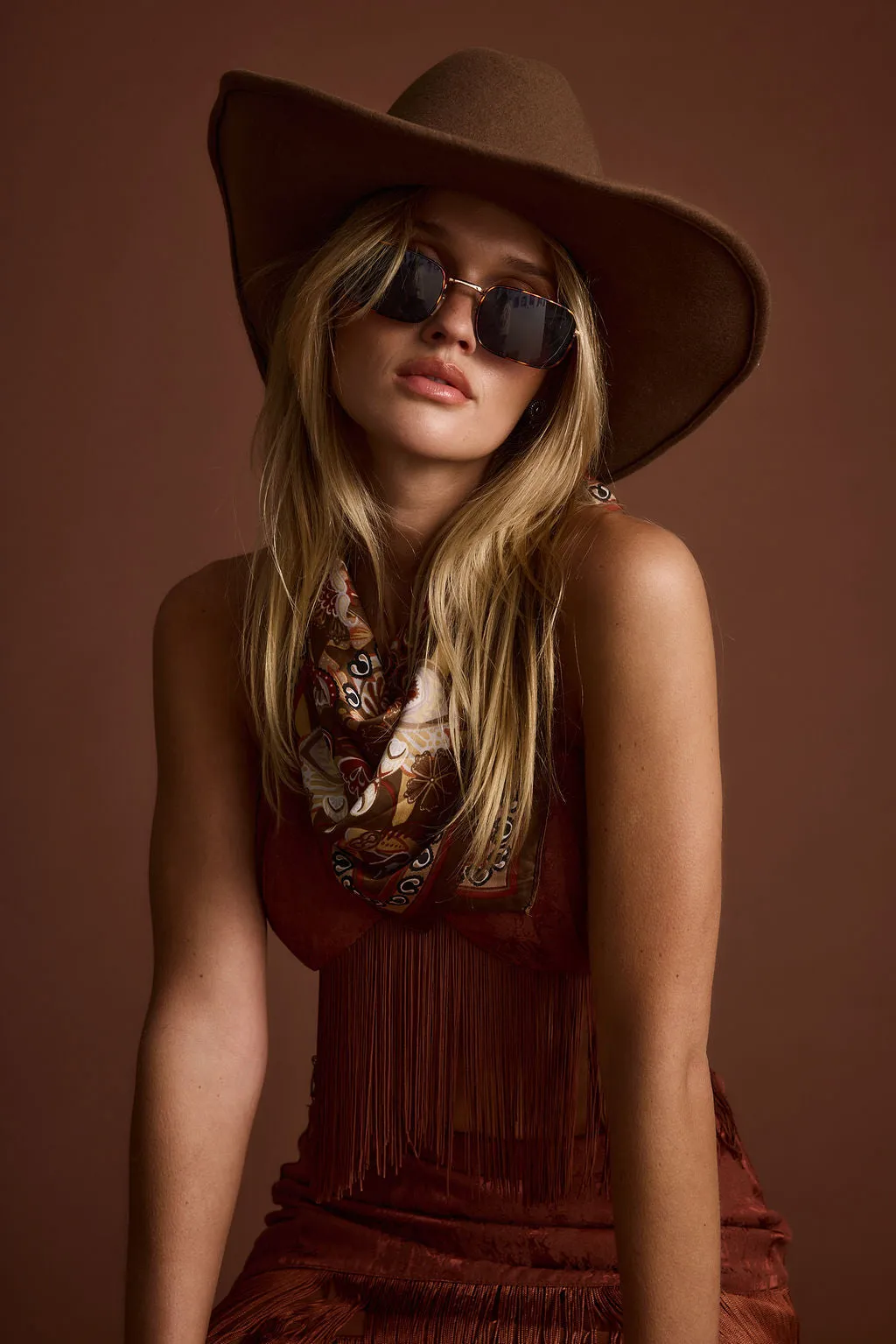 Bandit Mocha Floral Scarf