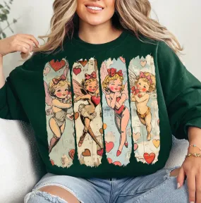 Bella or Gildan Retro Cupid Sweatshirt/ Youth and Adult Sizes