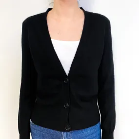 Black Cashmere Low V-Neck Cardigan Extra Small