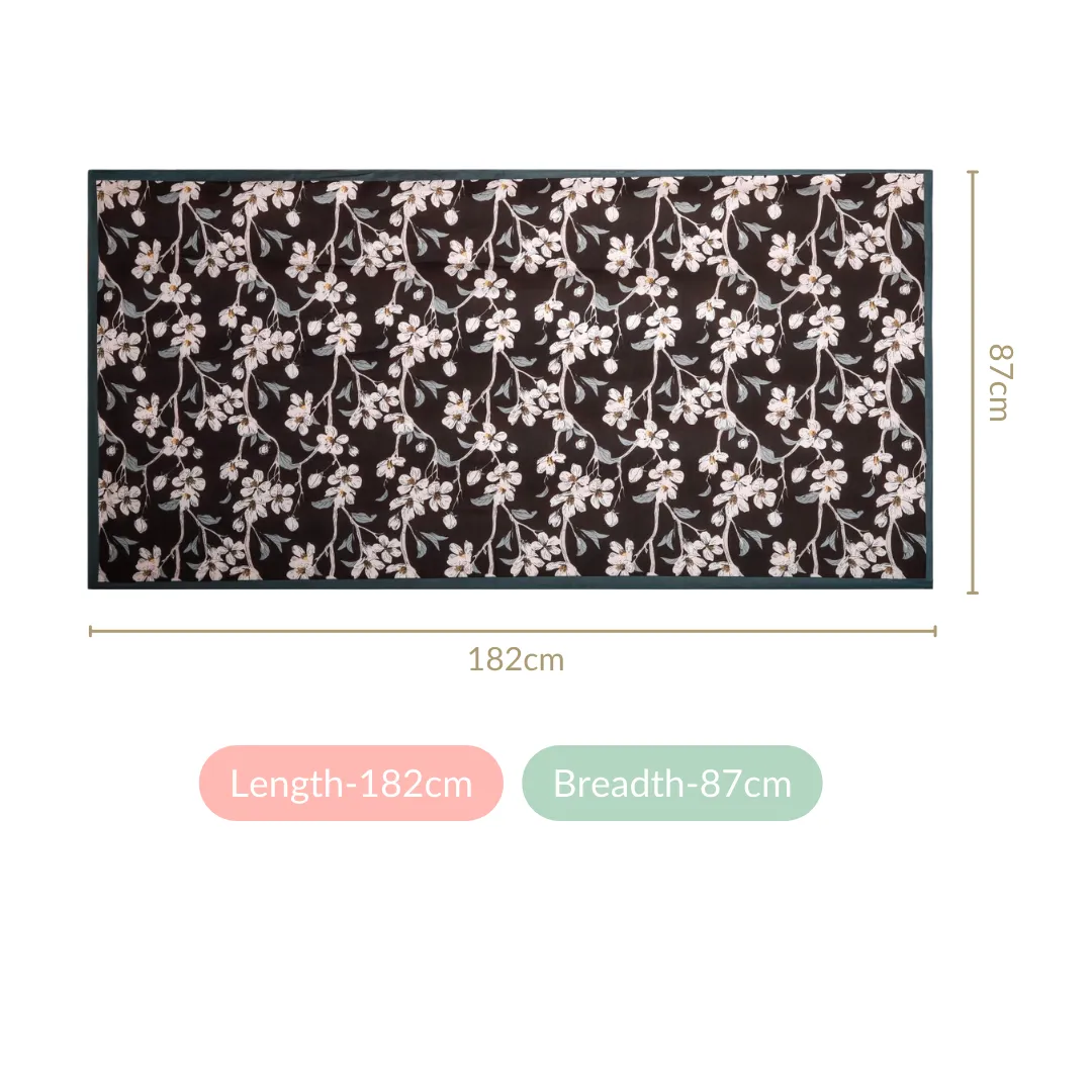 Black Floral Scarf For Women