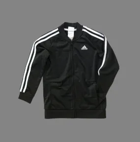 BOY SIZE 7 YEARS - ADIDAS, Black & White Athletic Jacket EUC B3