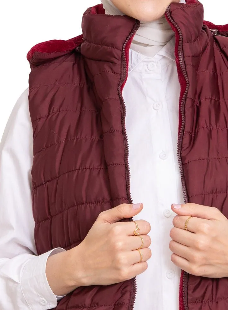 Brick Red L-Cut Double Face Jacket