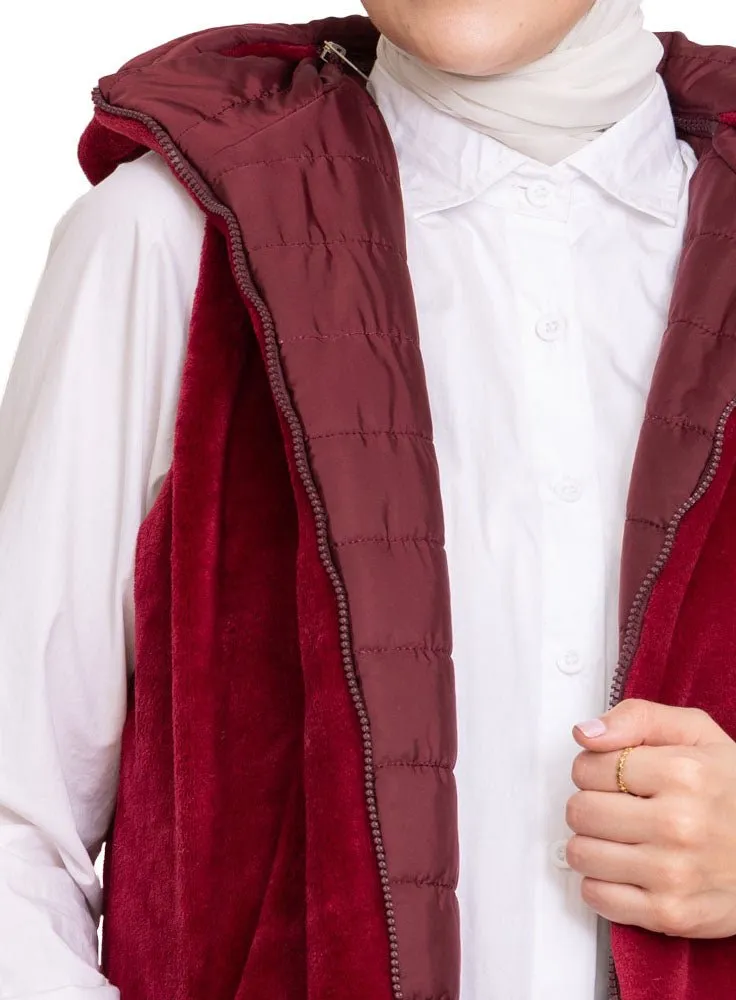 Brick Red L-Cut Double Face Jacket