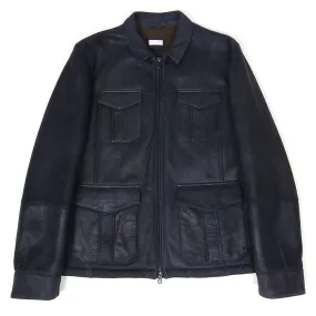 Brunello Cucinelli Navy Shearling Jacket Size Medium