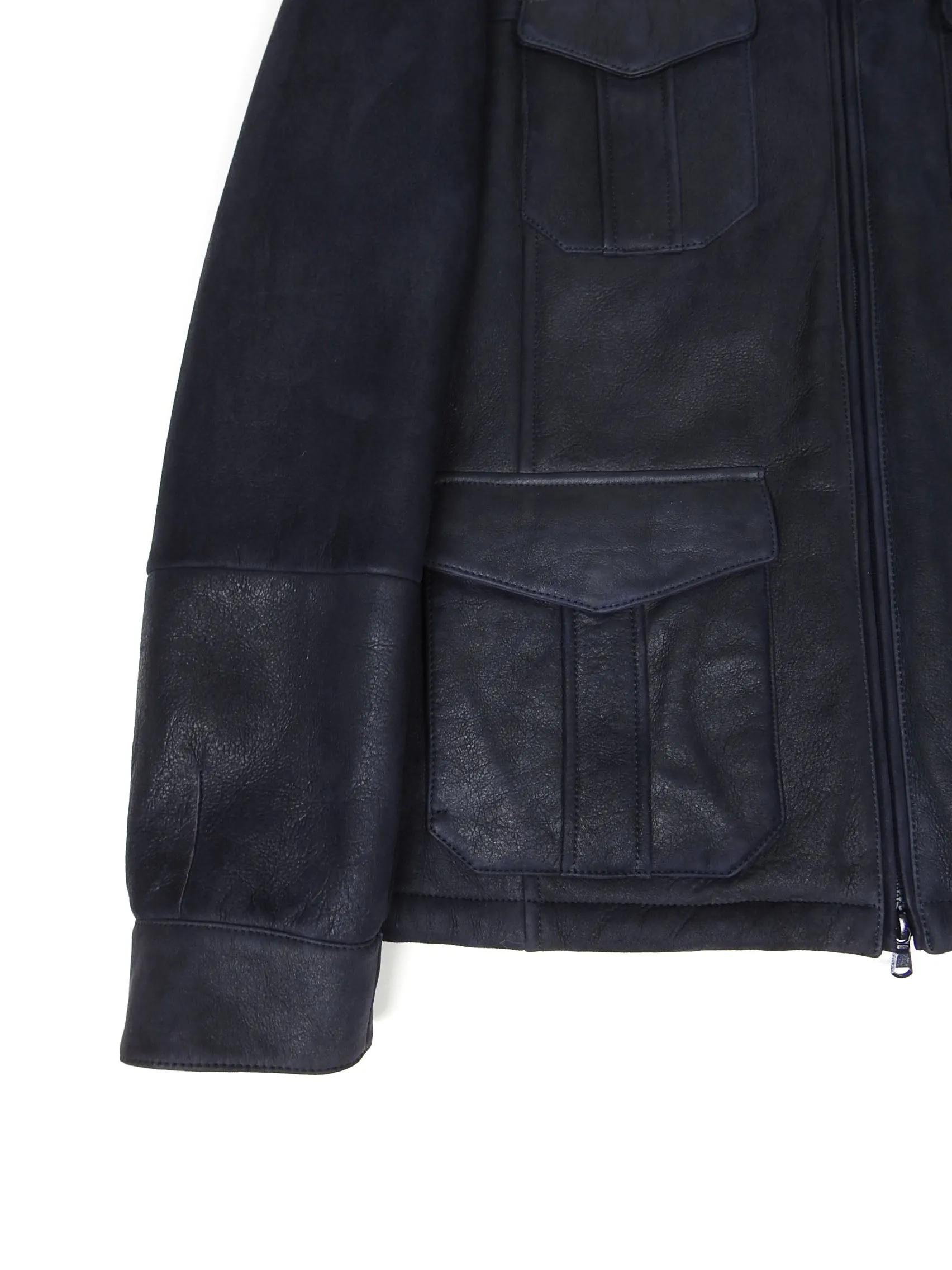Brunello Cucinelli Navy Shearling Jacket Size Medium