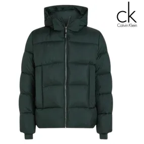 Calvin Klein Quilted Hood Green Jacket Green