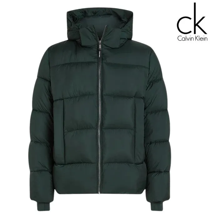 Calvin Klein Quilted Hood Green Jacket Green