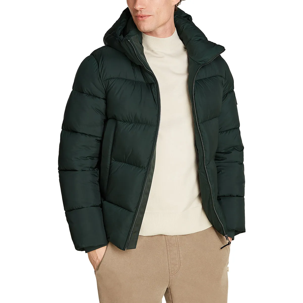 Calvin Klein Quilted Hood Green Jacket Green