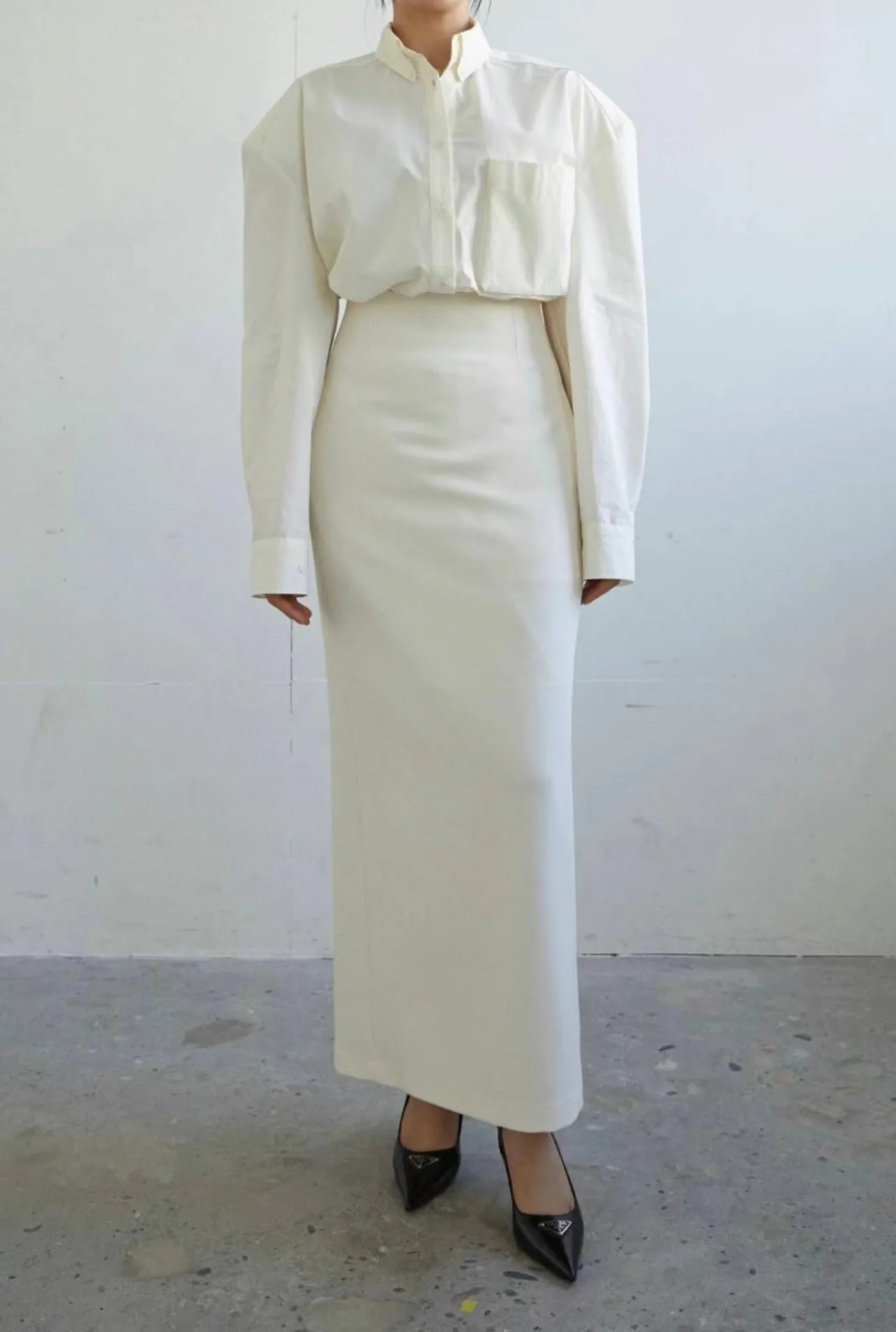 Carter Pencil Skirt | Cream