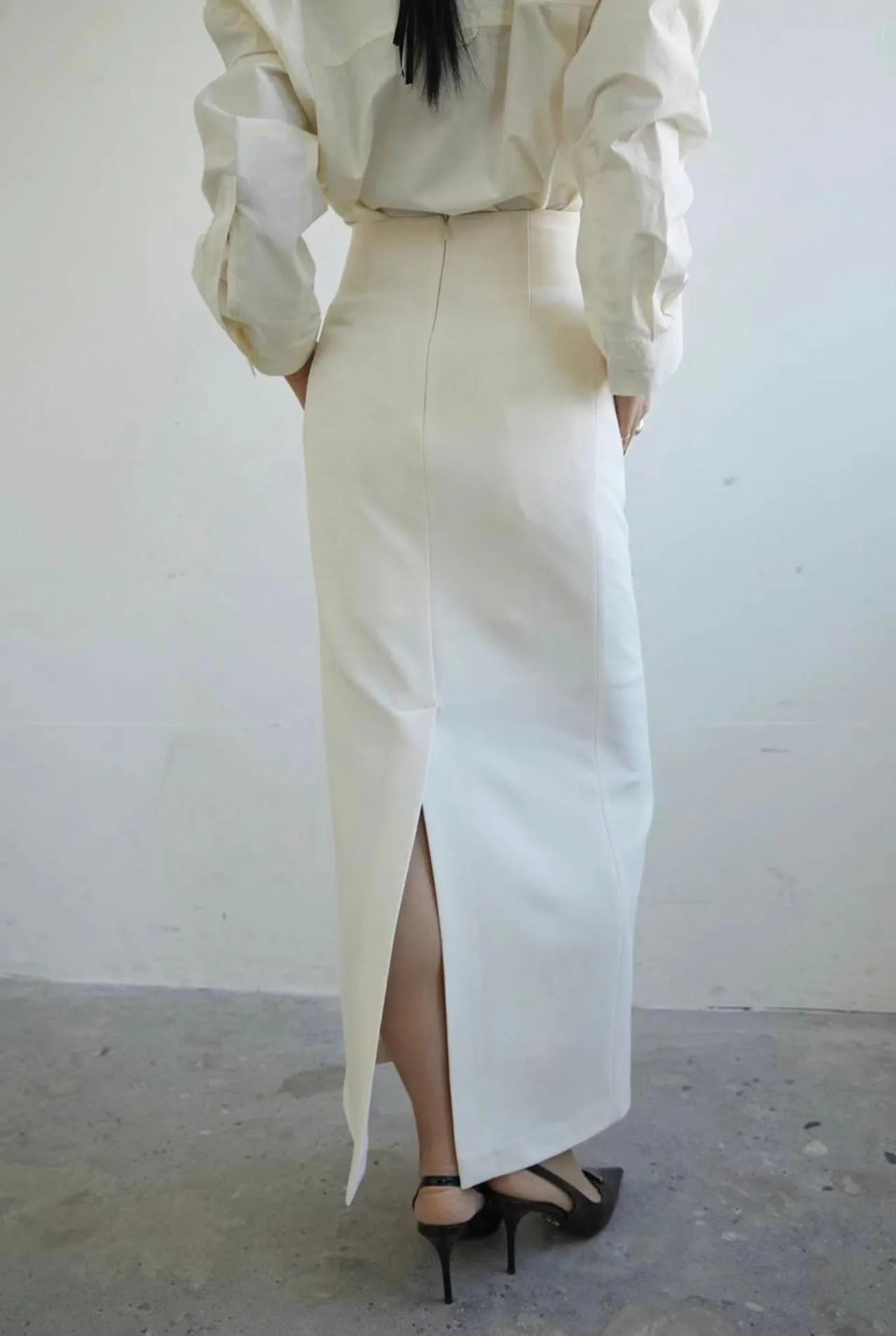 Carter Pencil Skirt | Cream