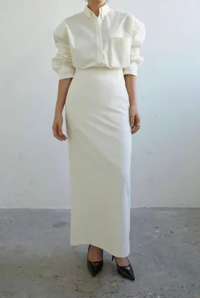 Carter Pencil Skirt | Cream