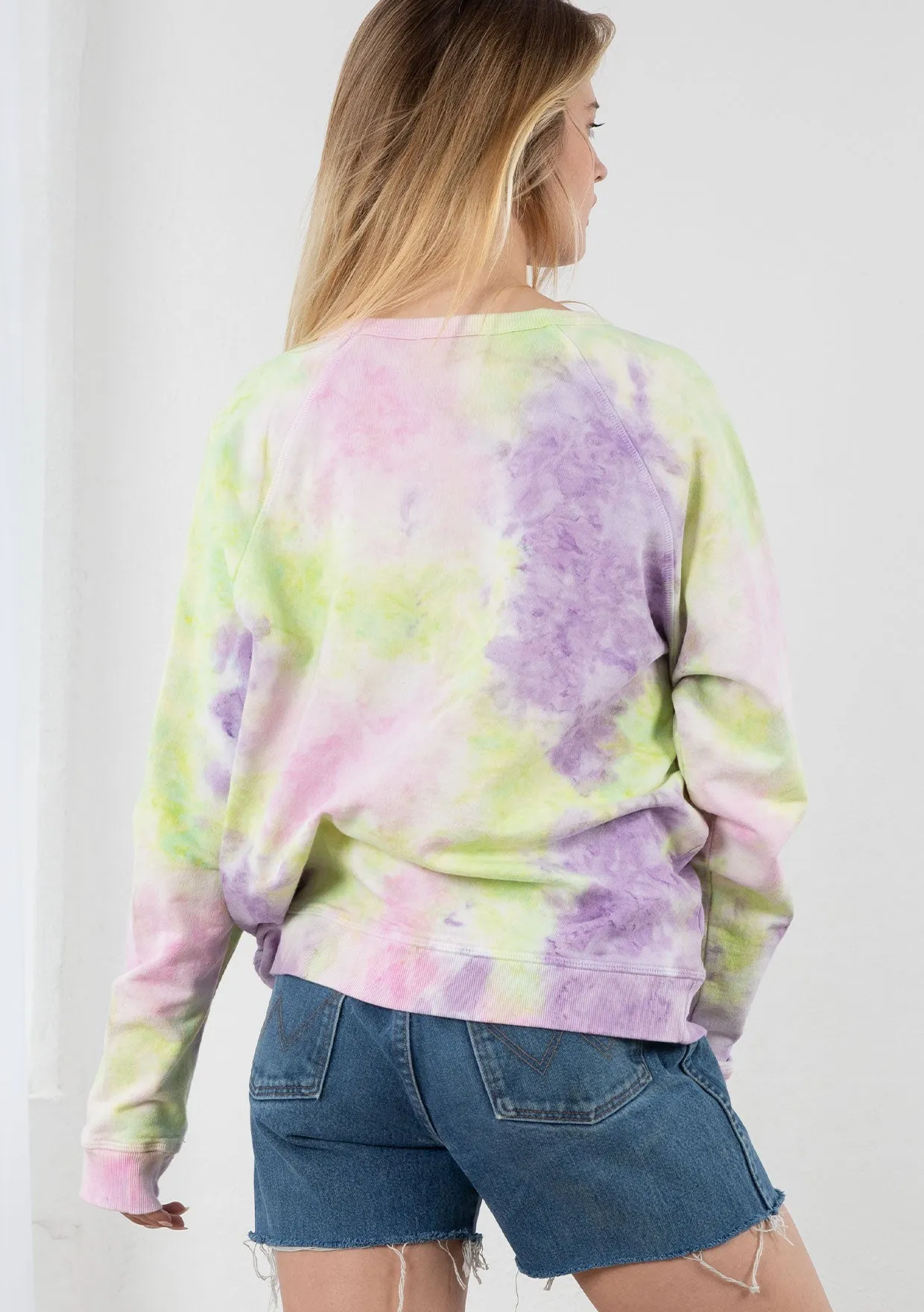 Cloud Tie Dye Crew Neck Pullover Sweater