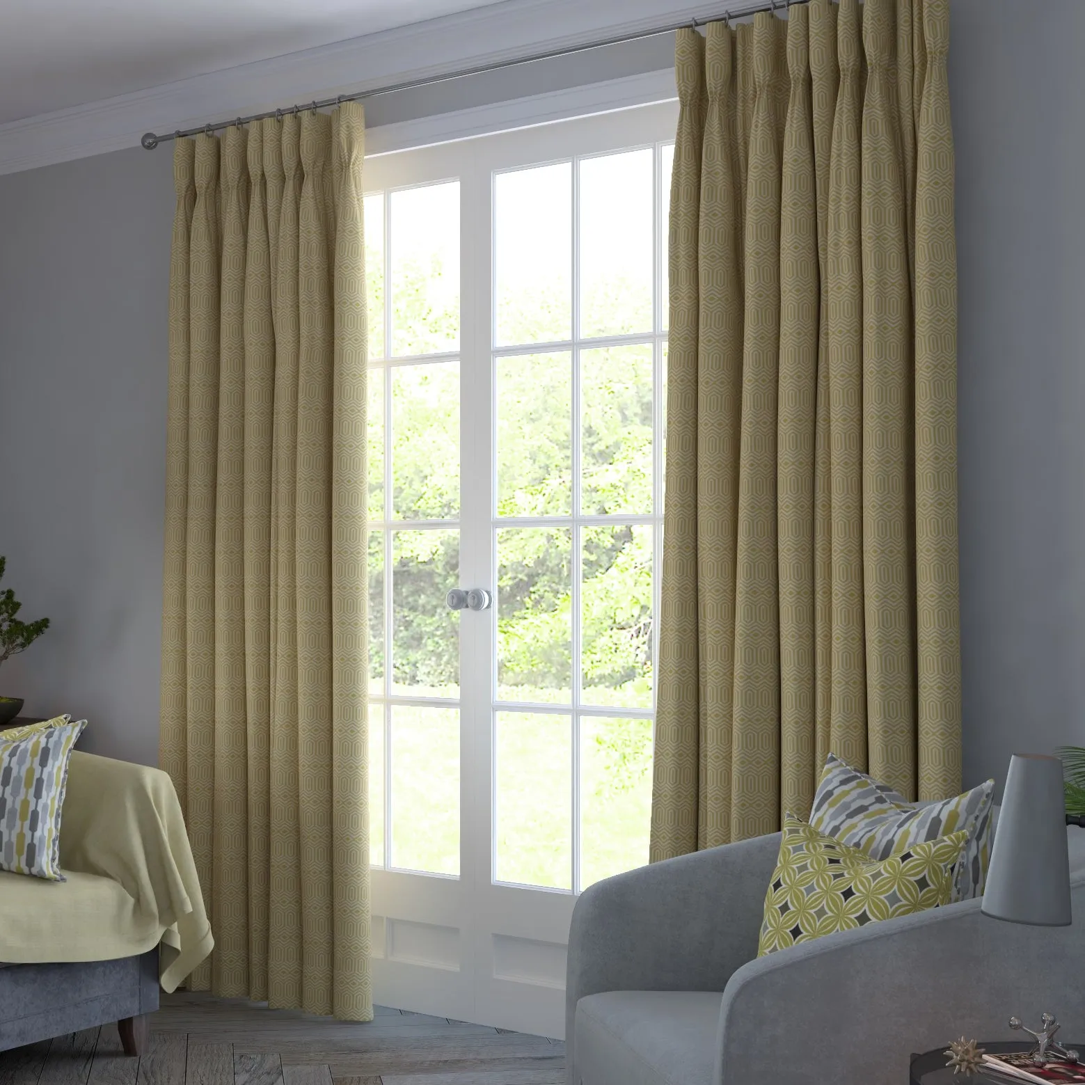 Colorado Geometric Yellow Curtains