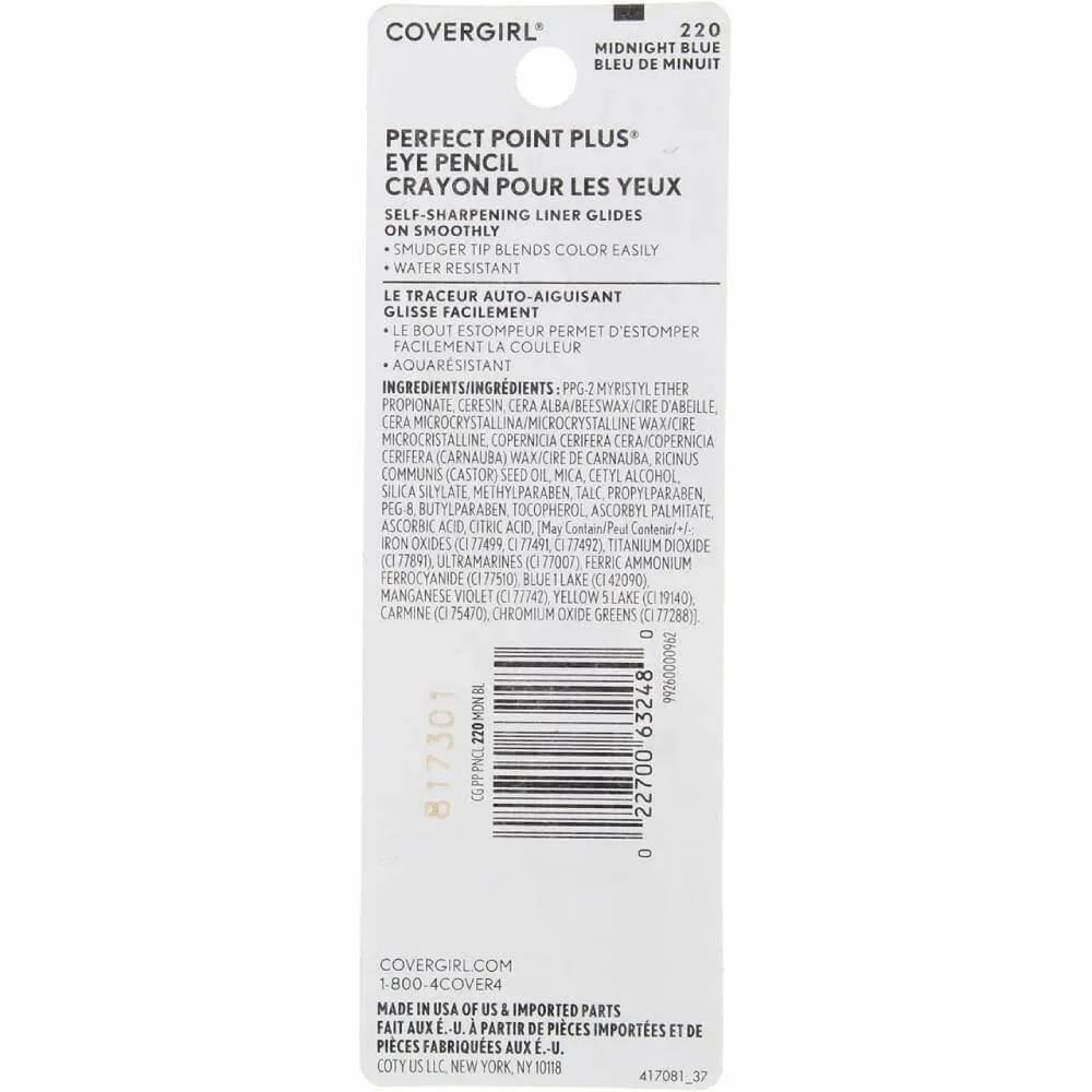 Covergirl - Perfect Point Plus Self Sharpening Eye Pencil, Midnight Blue [220] - 0.08 Oz - 36 Pack
