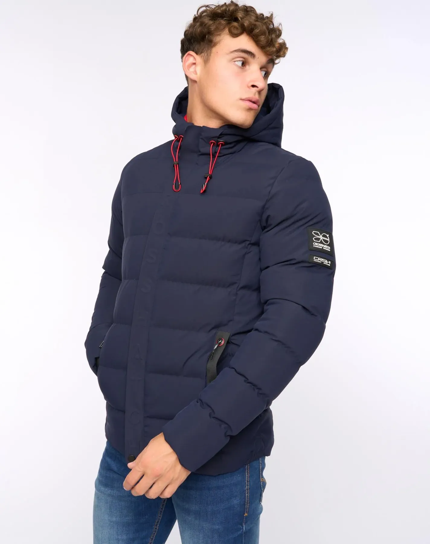Crosshatch Kampleys Hooded Jacket - Navy