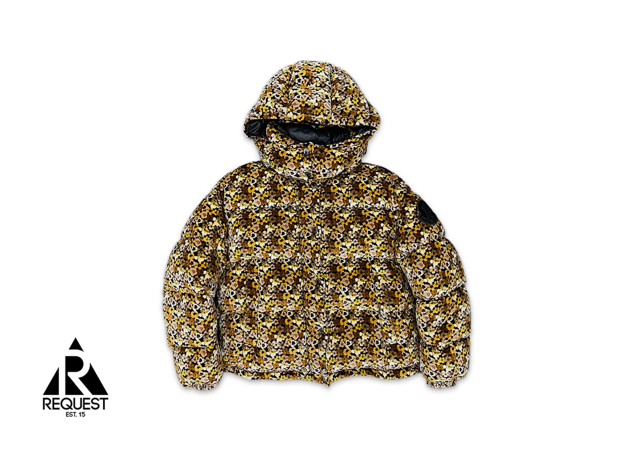 Daos Velvet Puffer Jacket "Yellow Floral"