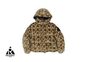 Daos Velvet Puffer Jacket "Yellow Floral"
