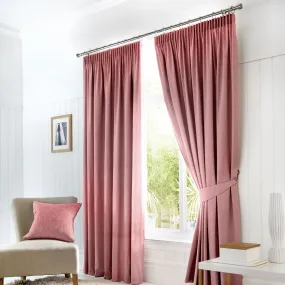 Dijon Pair of Pencil Pleat Curtains by Fusion in Blush