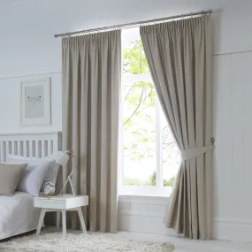 Dijon Pair of Pencil Pleat Curtains by Fusion in Natural