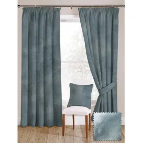 Duck Egg Blue Crushed Velvet Curtains