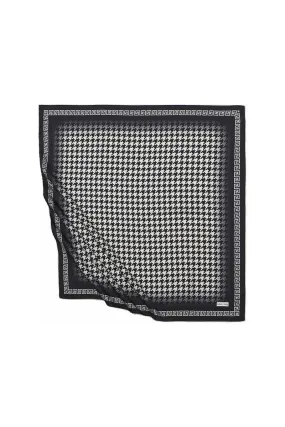 Ecru Black Crowbar Silk Square Scarf