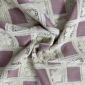 Exclusive Pink Sequins Floral Embroidery Crepe Crochet Fabric
