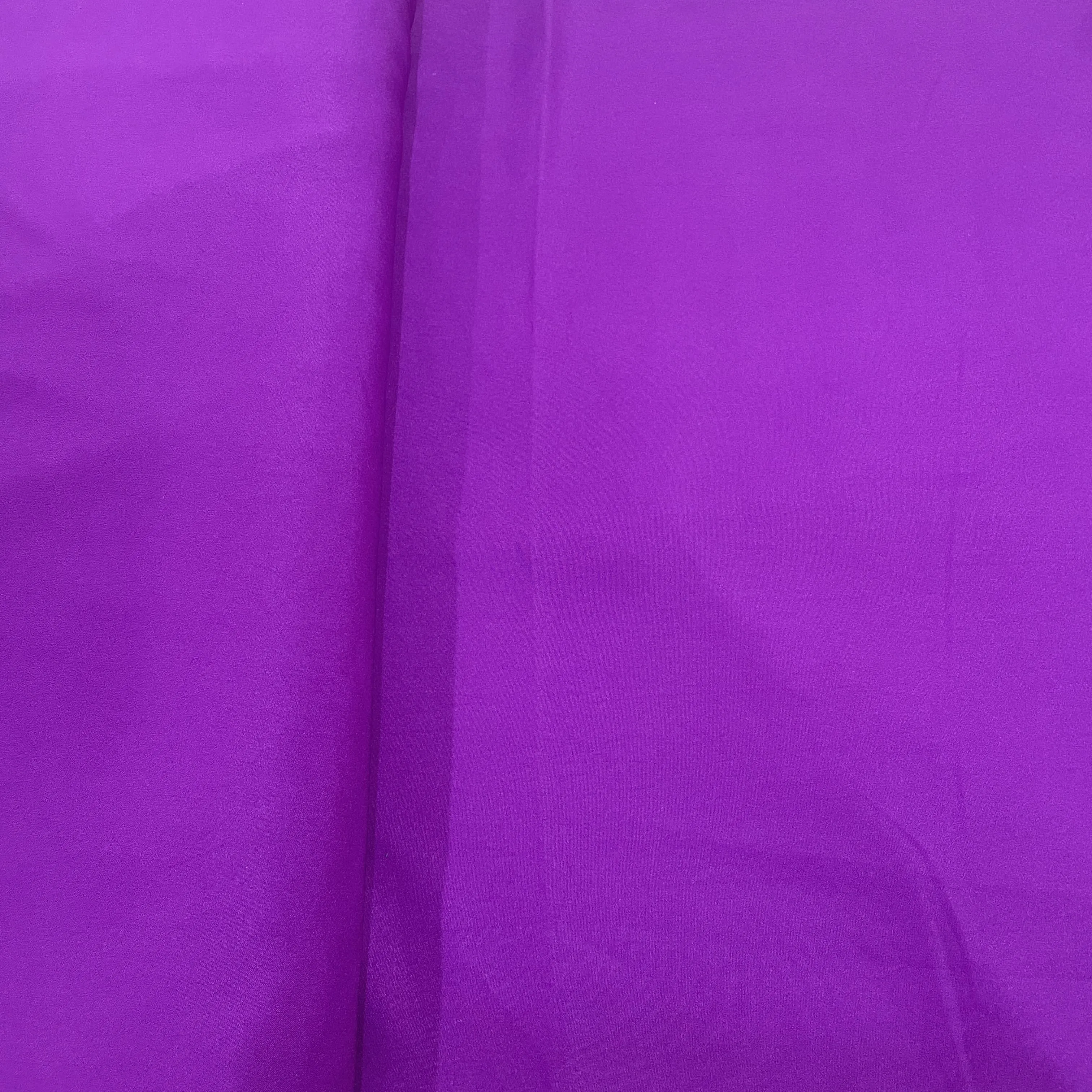 Exclusive Plum Purple Solid Malai Crepe Fabric