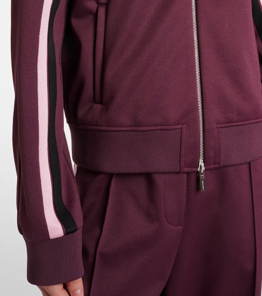 Ferragamo Logo striped jersey track jacket