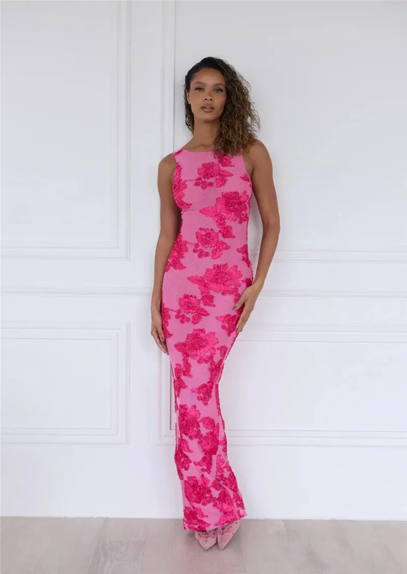 Floral Embroidered Maxi Dress