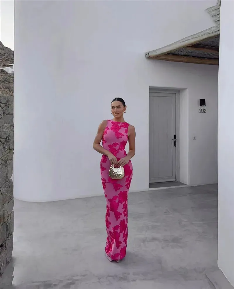 Floral Embroidered Maxi Dress