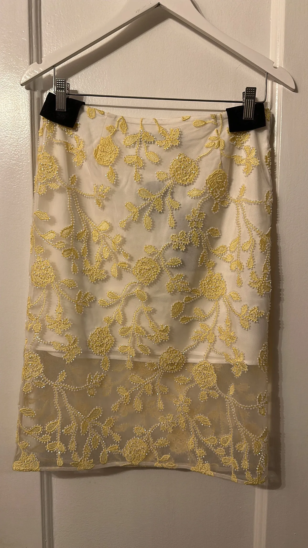 Flower Beads Pencil Skirt