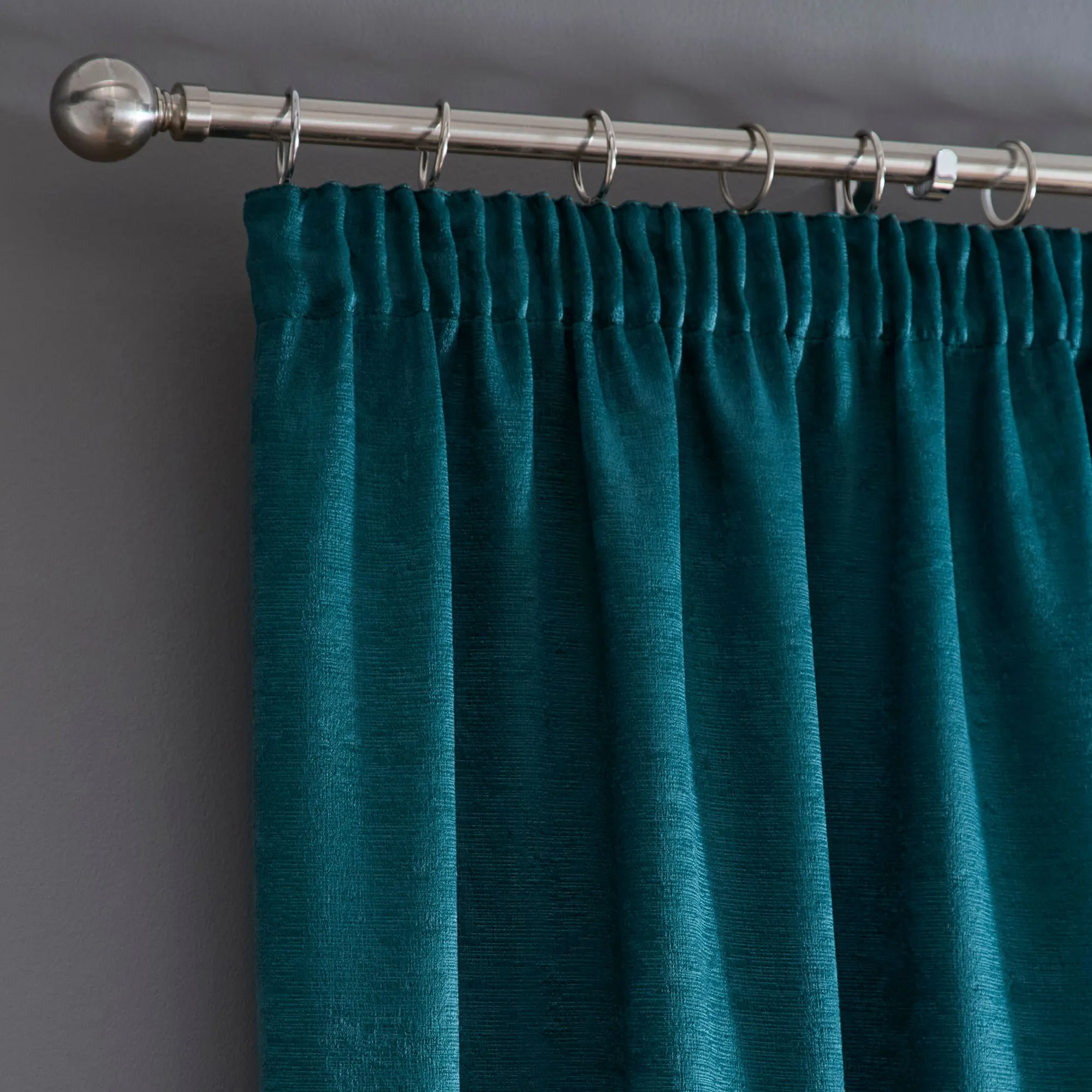 Galaxy Pair of Pencil Pleat Curtains by Fusion in Forest Green