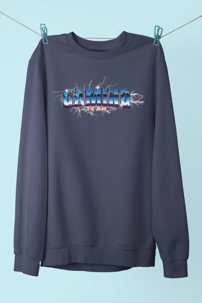 Gaming Team Navy Blue Printed Sweatshirt for women